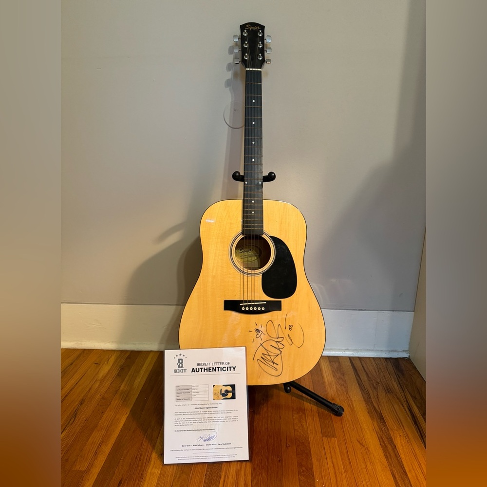John Mayer Signed Acoustic Fender Guitar